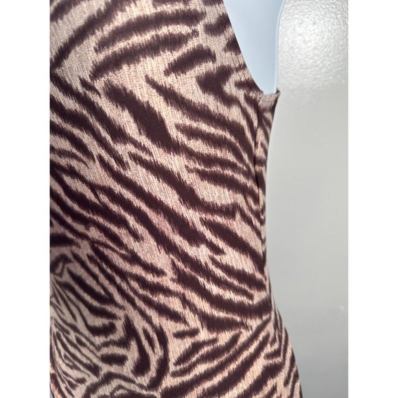 Michael Kors Size 8 Swimsuit Womens One Piece Animal Print One Shoulder Brown - Picture 9 of 14